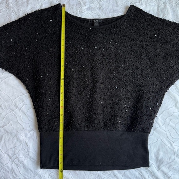 XXI Sparkle Sequin Sweater Top Tight Waist Band - Picture 5 of 7